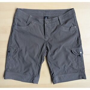 Kuhl Women's Splash Hiking Shorts Sz 8 Shadow Cotton Nylon Stretch Cargo Pockets